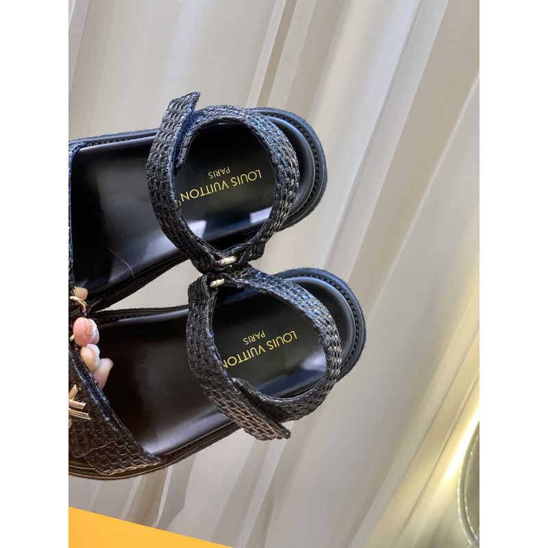 l**is V*t*n cordoba flat comfort sandal raffia black