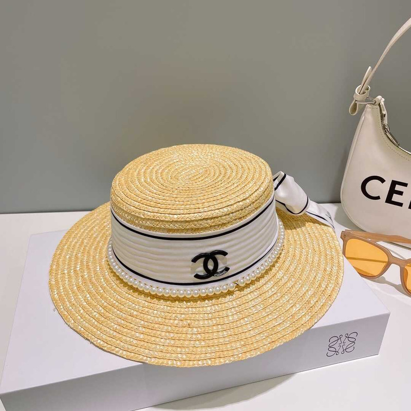 Ch*el summer straw buckle hat