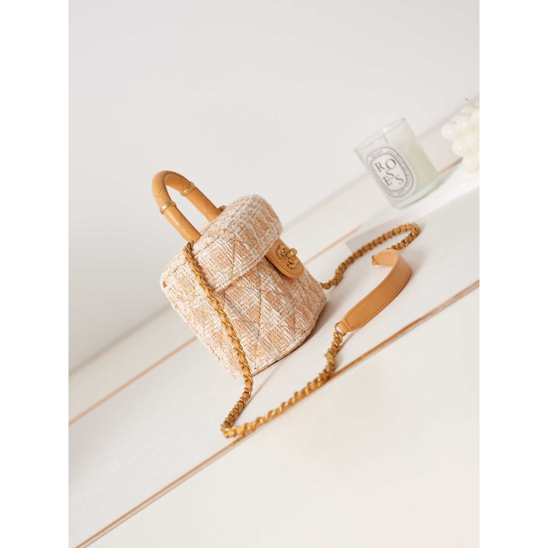 Ch*el cosmetic bag yellow oblique