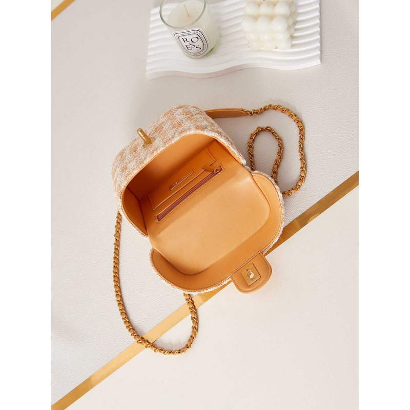 Ch*el cosmetic bag yellow oblique