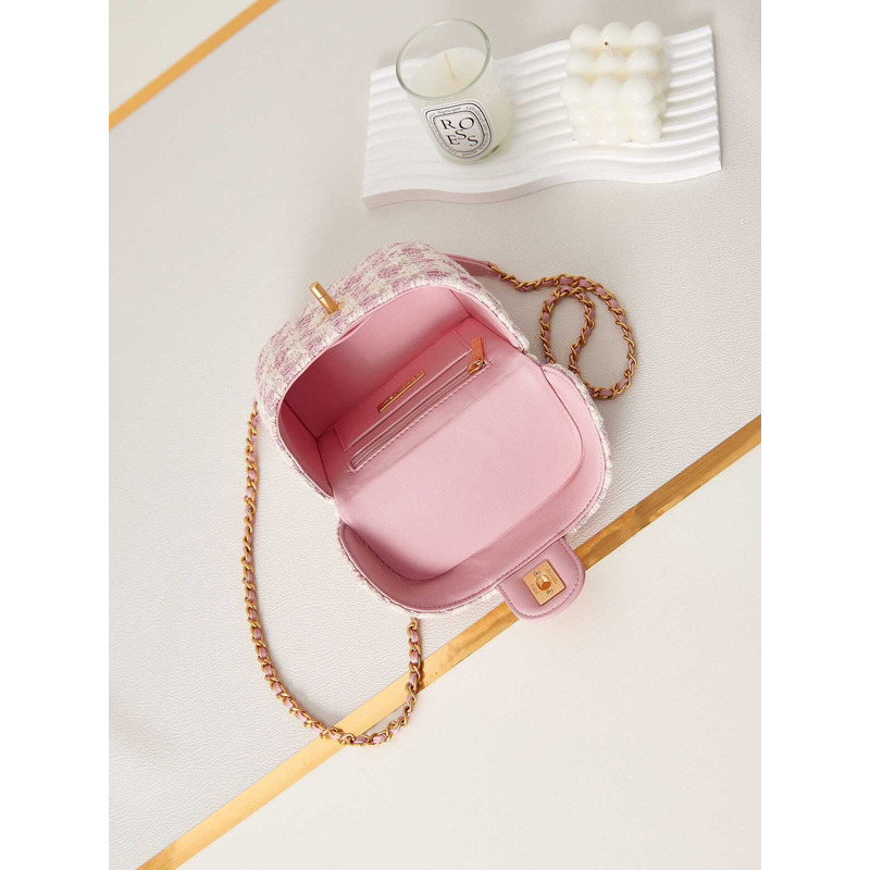 Ch*el cosmetic bag pink oblique