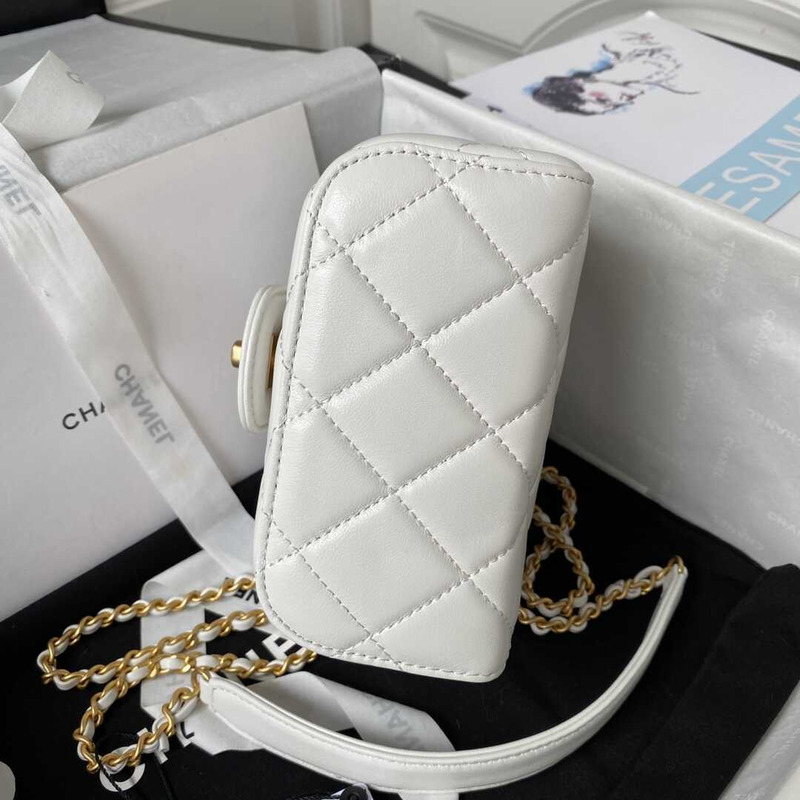 Ch*el cosmetic bag white