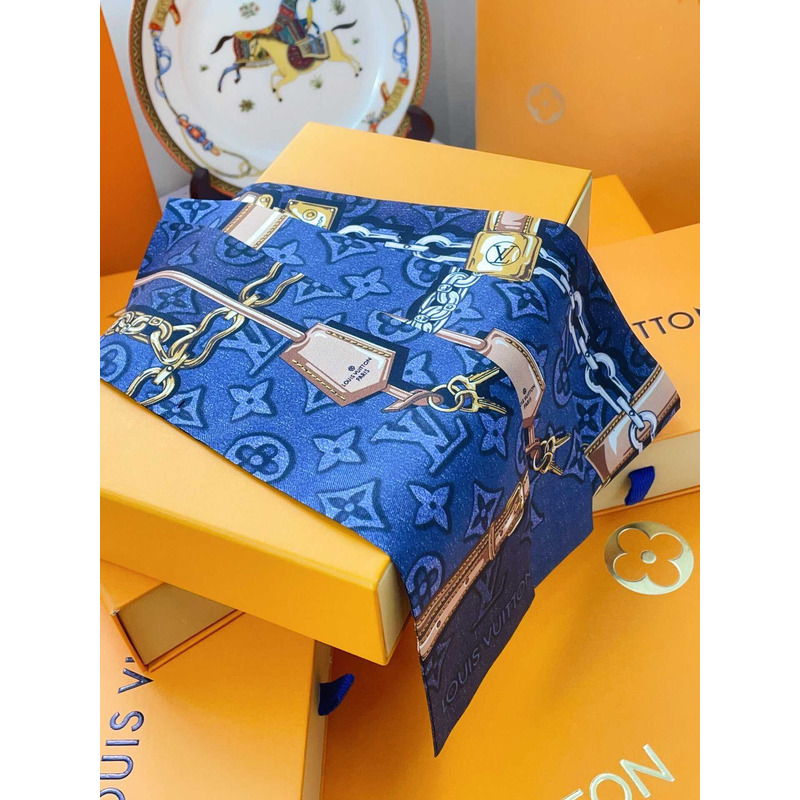 l**is V*t*n denimgram confidential long scarf blue