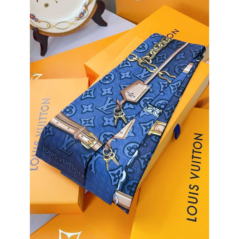 l**is V*t*n denimgram confidential long scarf blue