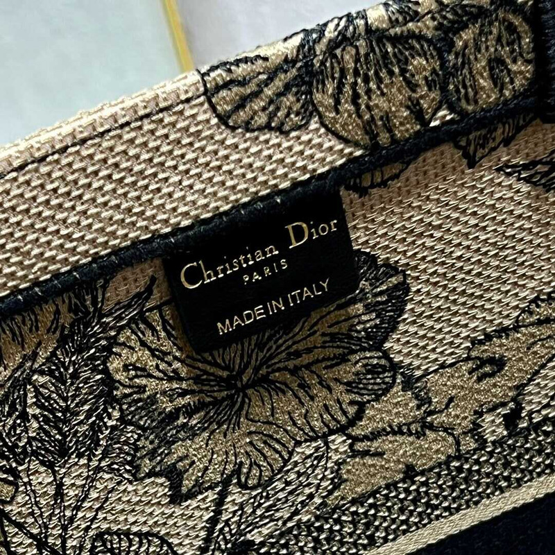 D*or large book tote beige multicolor toile de jouy voyage embroidery bag