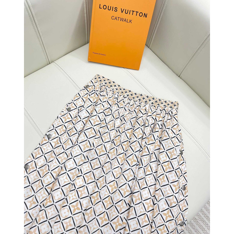 l**is V*t*n lv by the pool monogram flower tile midi skirt