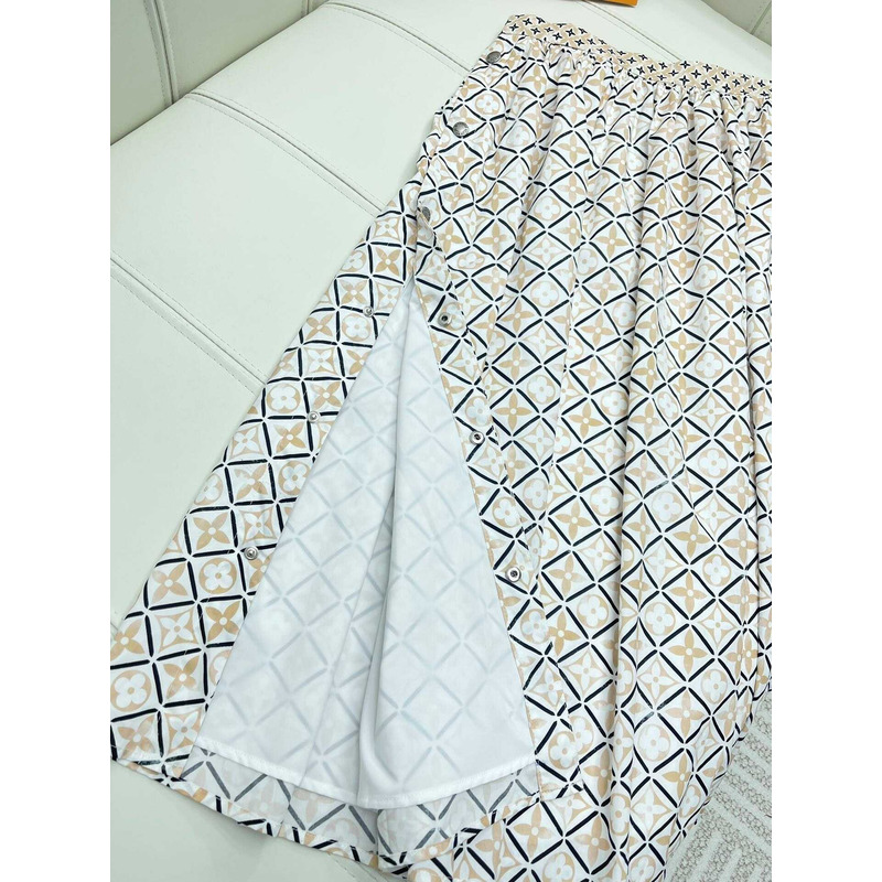 l**is V*t*n lv by the pool monogram flower tile midi skirt