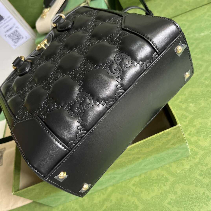 G*u*i gg quilted mini handle bag black