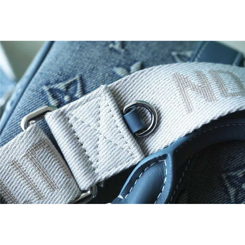 l**is V*t*n keepall bandouliere 25 monogram washed denim canvas