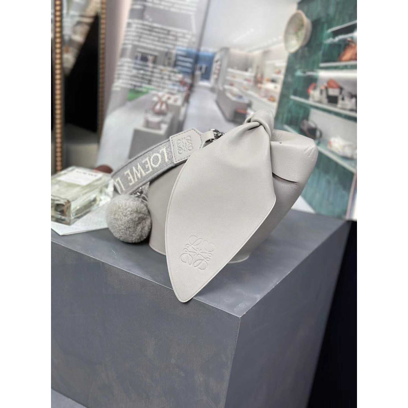 Loewe Bow Handbag White And Gray
