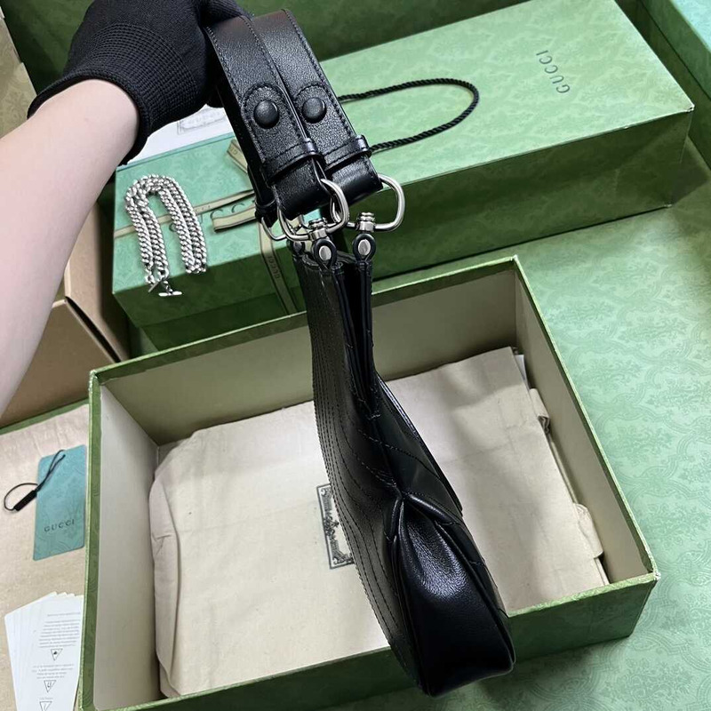 G*u*i blondie small leather tote black