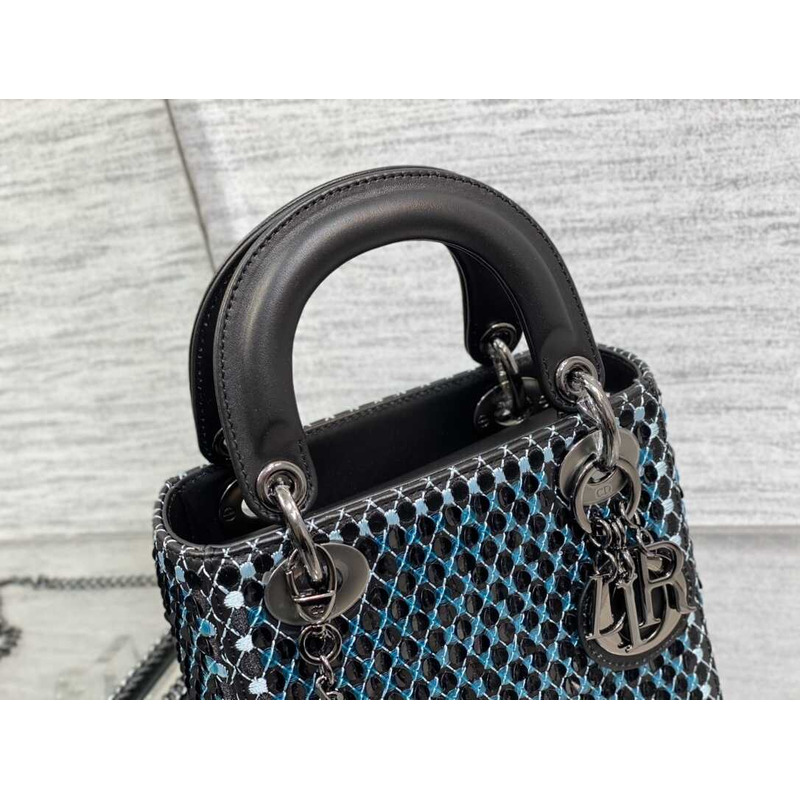 D*or ladyD*or glitter gradient bag blue and black