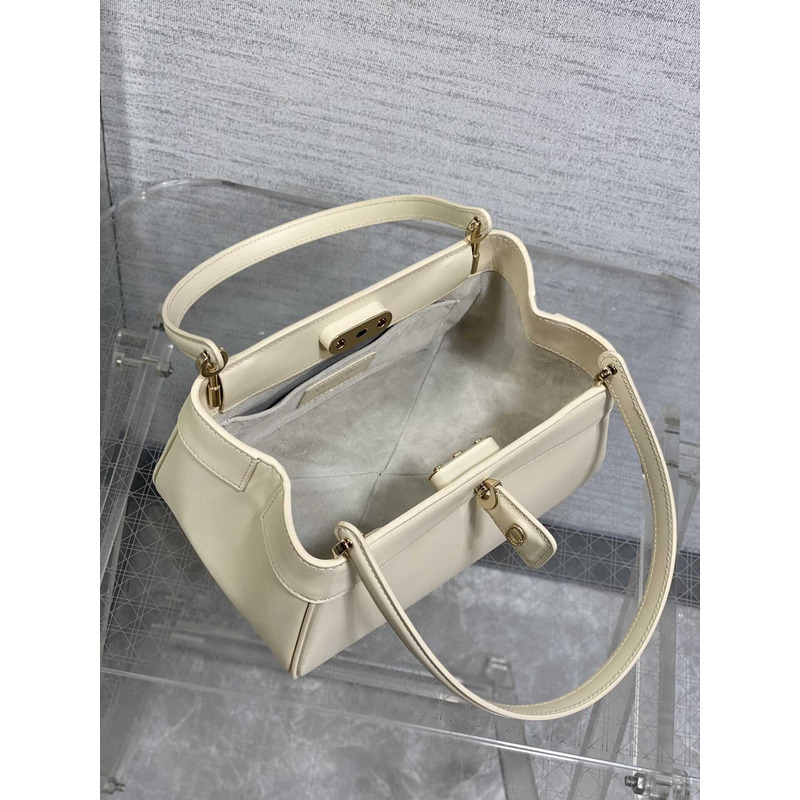 D*or small D*or key bag box calfskin dusty ivory