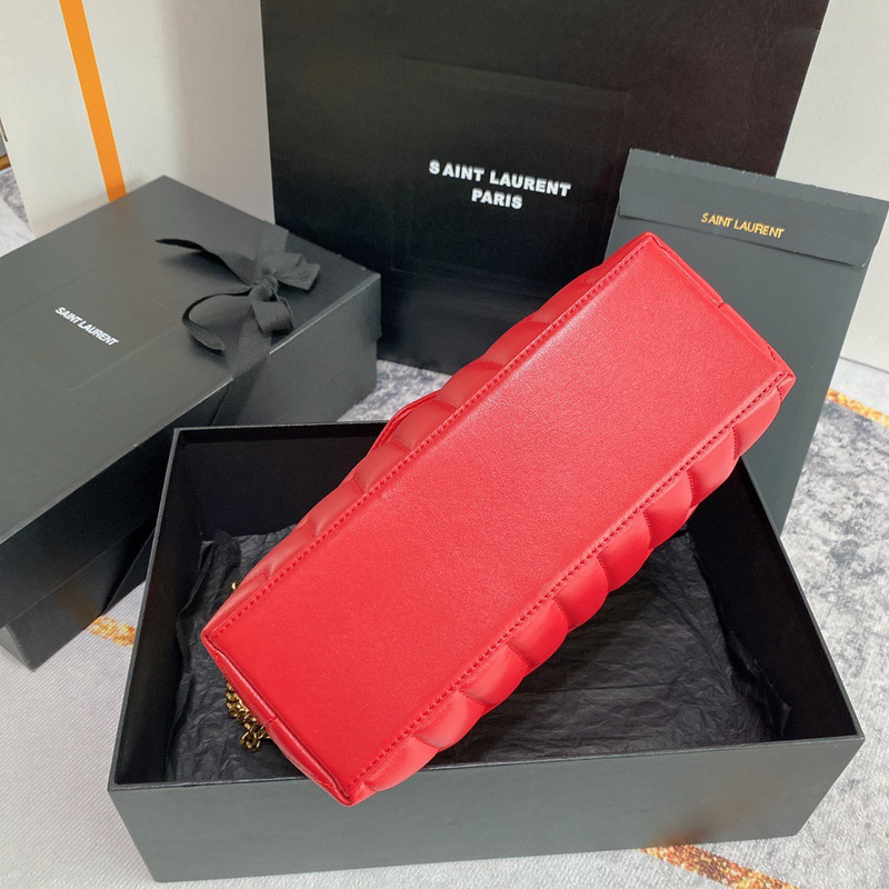 Saint Laurent Loulou Quilted Small Shoulder Bag Red