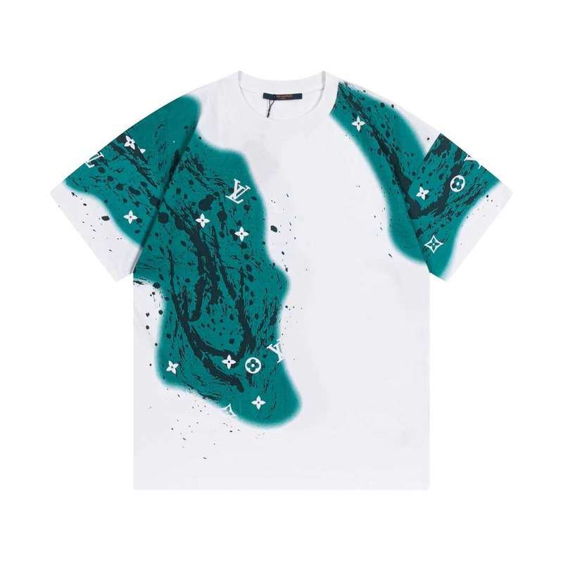 l**is V*t*n mixed color t-shirt green white