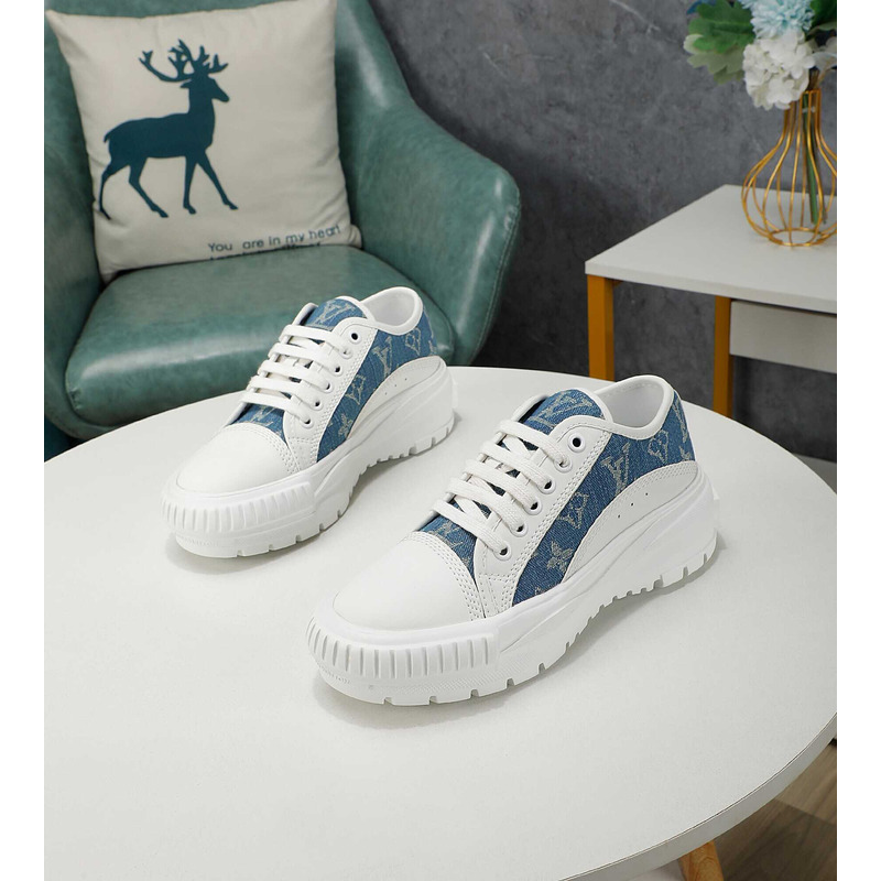 l**is l**is V*t*n lv squad sneakers white denim blue