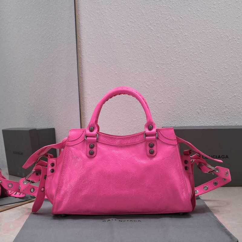 Ba*len*cia*ga neo cagole small handbag fluorescent pink