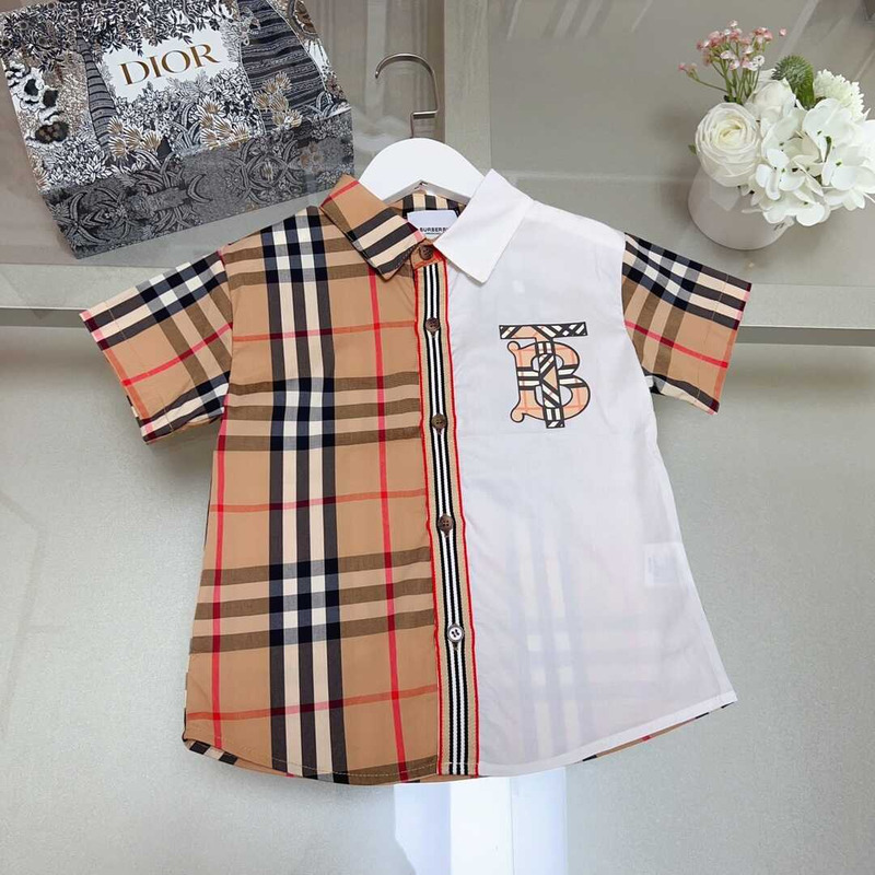 B**rry white & beige logo kids suit