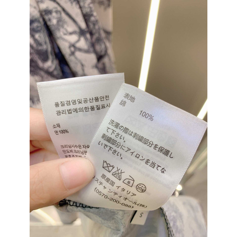 D*or mid length skirt white and navy toile de jouy cotton-gauze