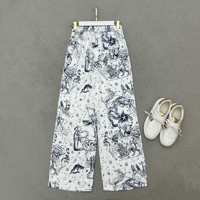 D*or printed trousers white