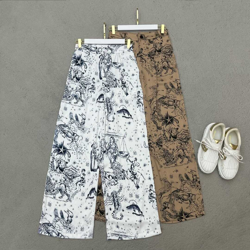 D*or printed trousers white