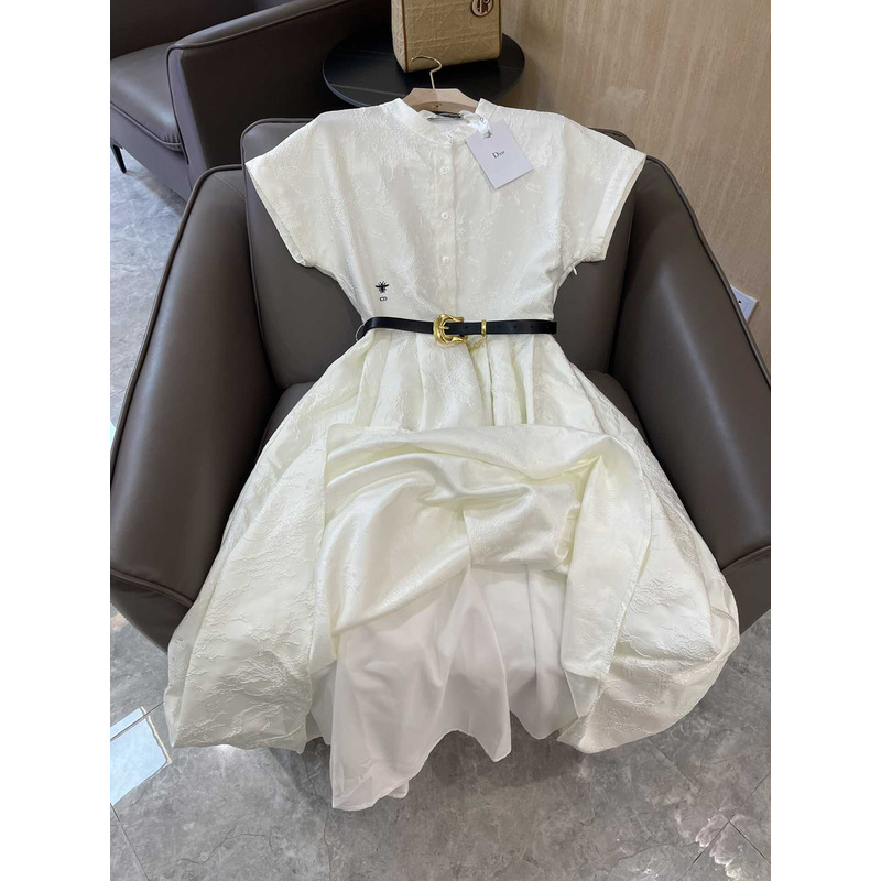 D*or printing dress white