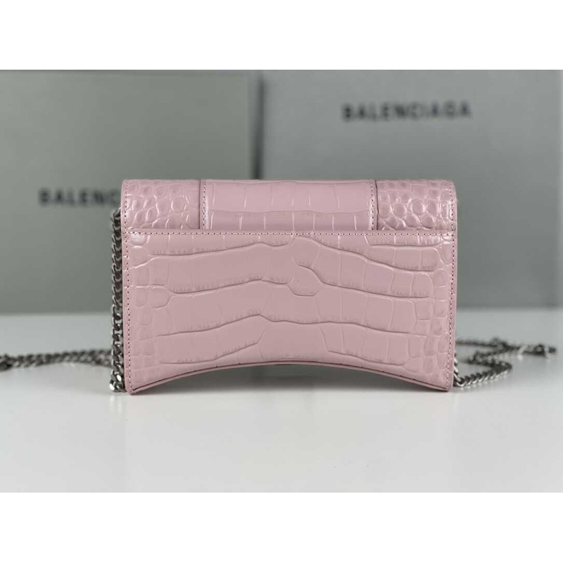 Ba*len*cia*ga hourglass mini leather bag pink