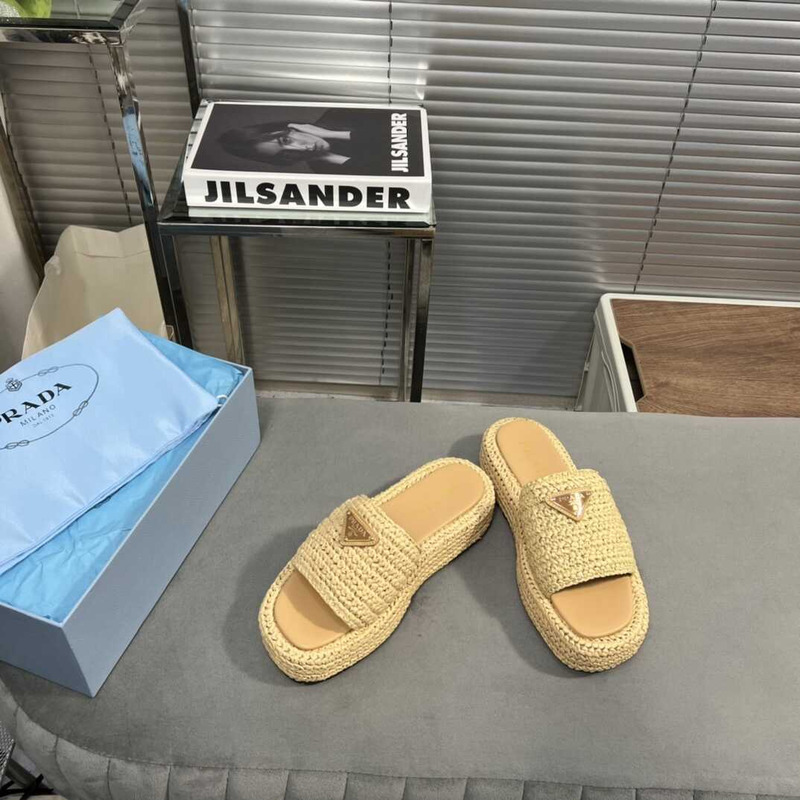 Pra*a raffia flatform sandals