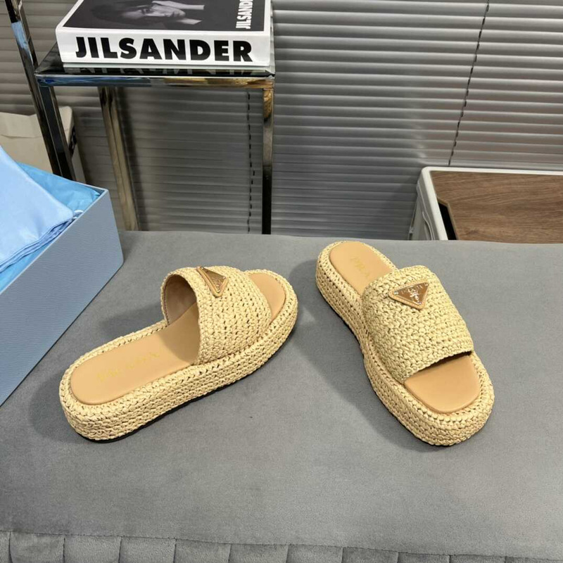 Pra*a raffia flatform sandals