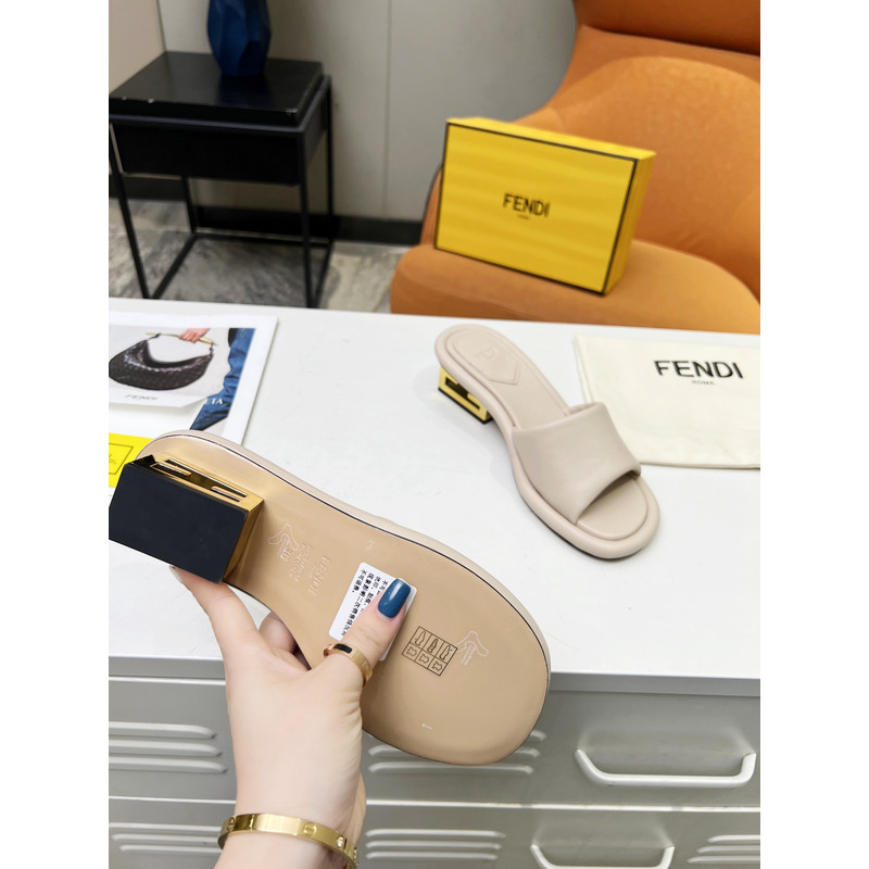 F**di natural baguette mules