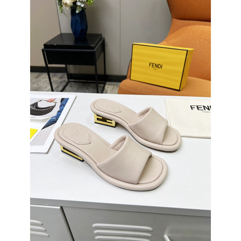 F**di natural baguette mules