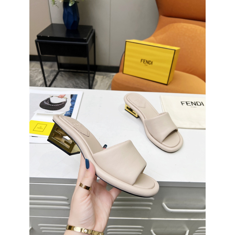 F**di natural baguette mules