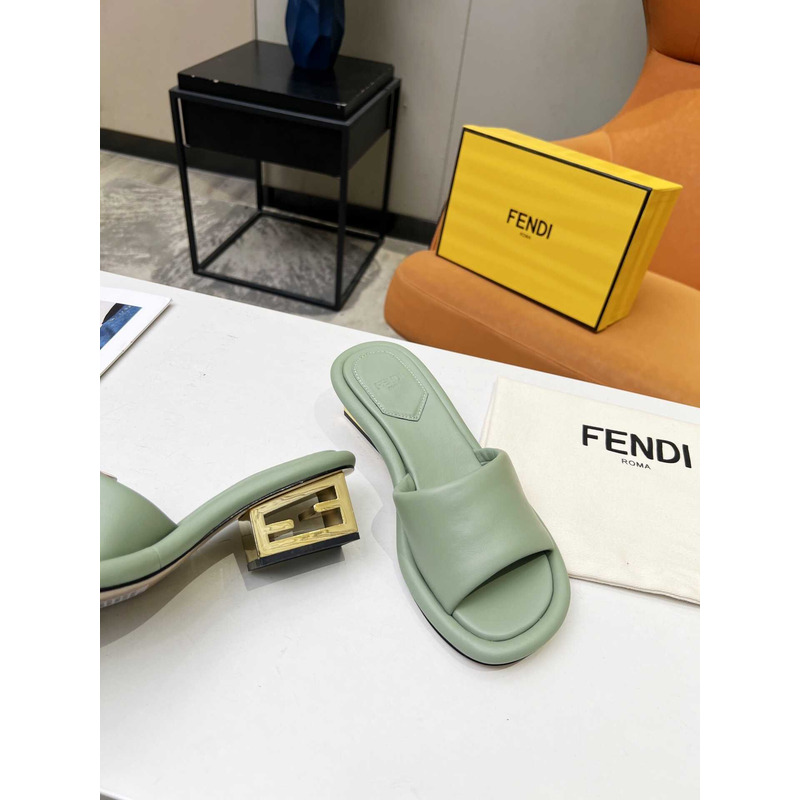 F**di high-heeled sandals for women green