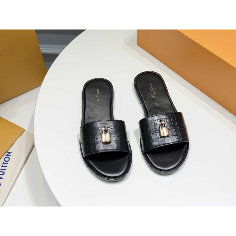 l**is V*t*n lock it flat mule in cognac black