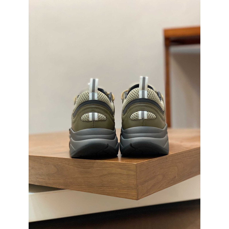 D*or b22 khaki black calfskin sneaker