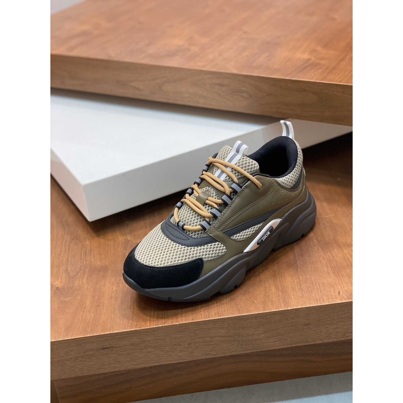 D*or b22 khaki black calfskin sneaker