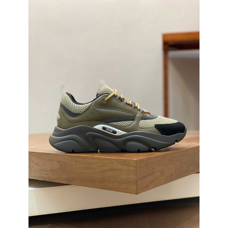 D*or b22 khaki black calfskin sneaker