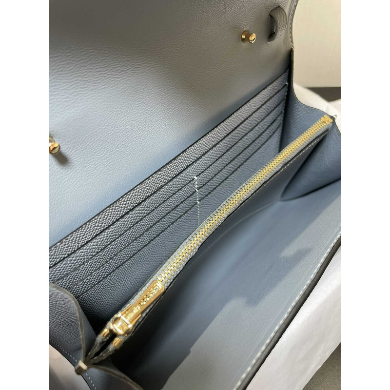 H**mes constance wallet to go gold hardware blue