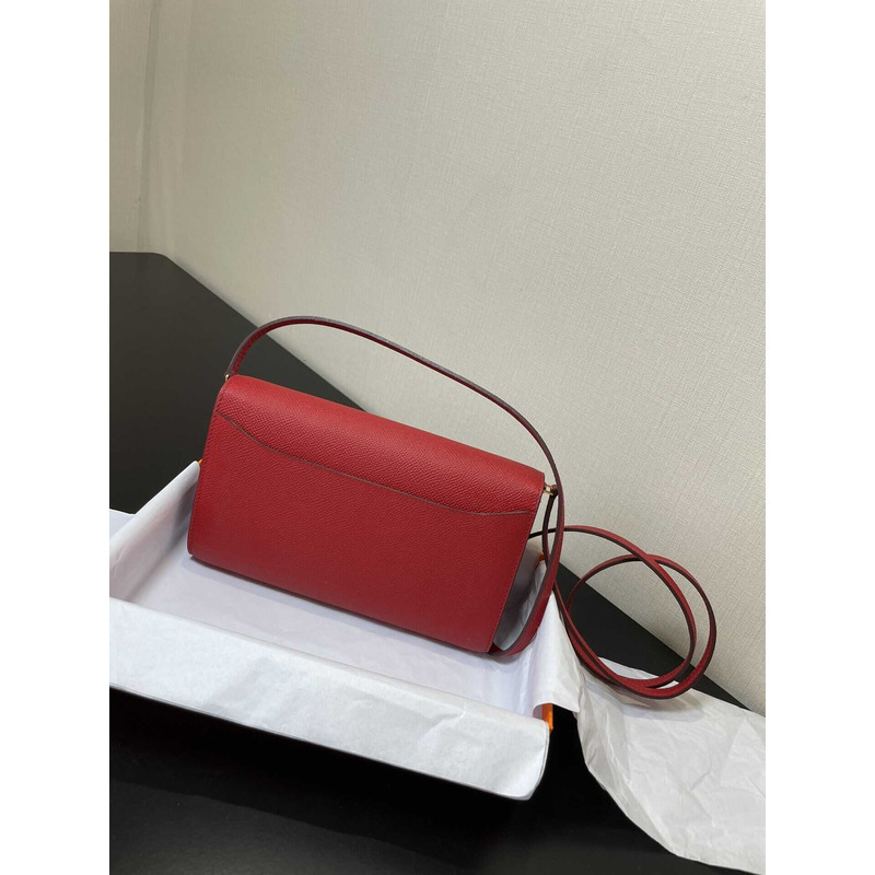 H**mes constance wallet to go gold hardware red
