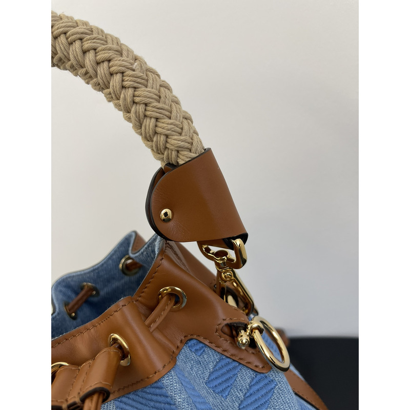 F**di mon tresor mini bag denim with ff embroidery light blue