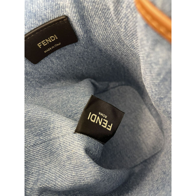 F**di mon tresor mini bag denim with ff embroidery light blue