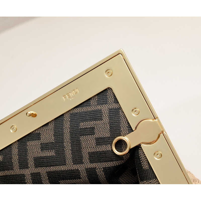 F**di small style first natural straw bag