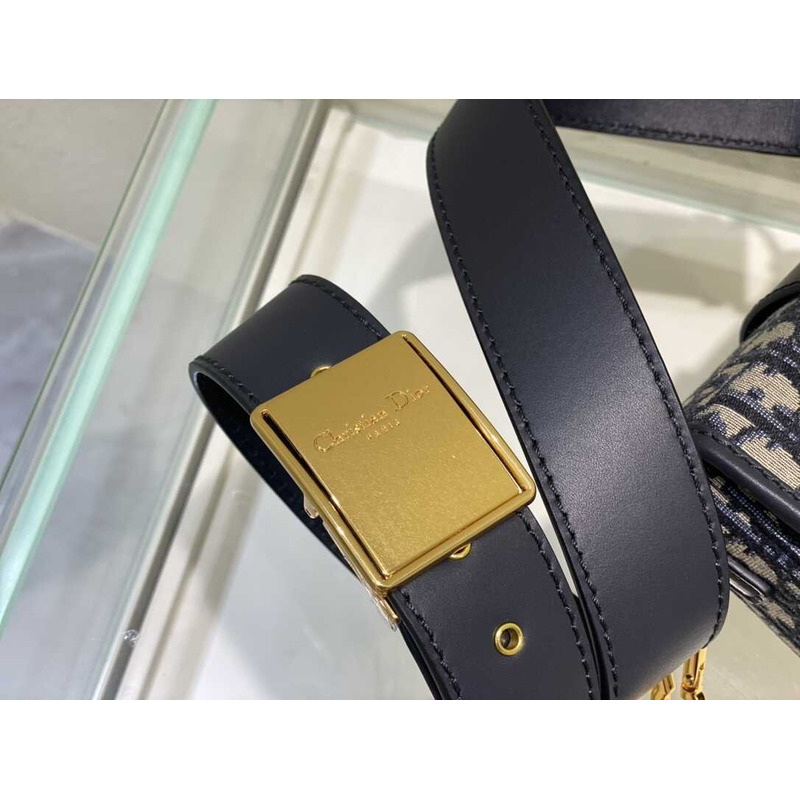 D*or 30 montaigne box bag blue oblique print