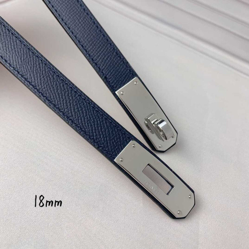 H**mes mini kelly double tour bracelet blue and silver hardware