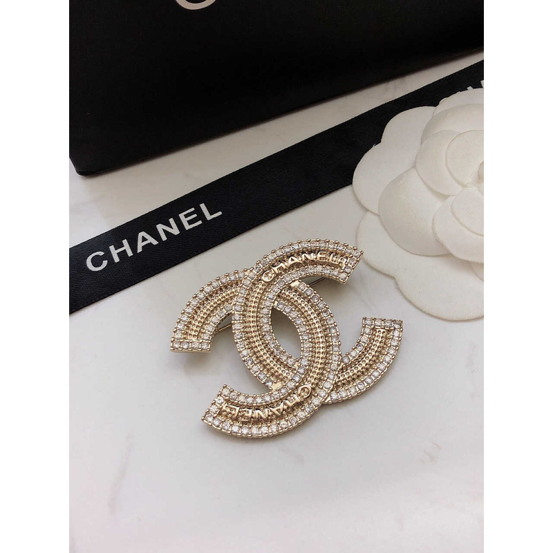 Ch*el cc crystal brooch