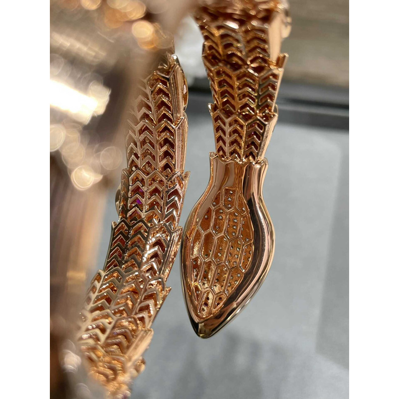 b*l*ai double coil Di*m*nd & ruby serpenti snake bracelet