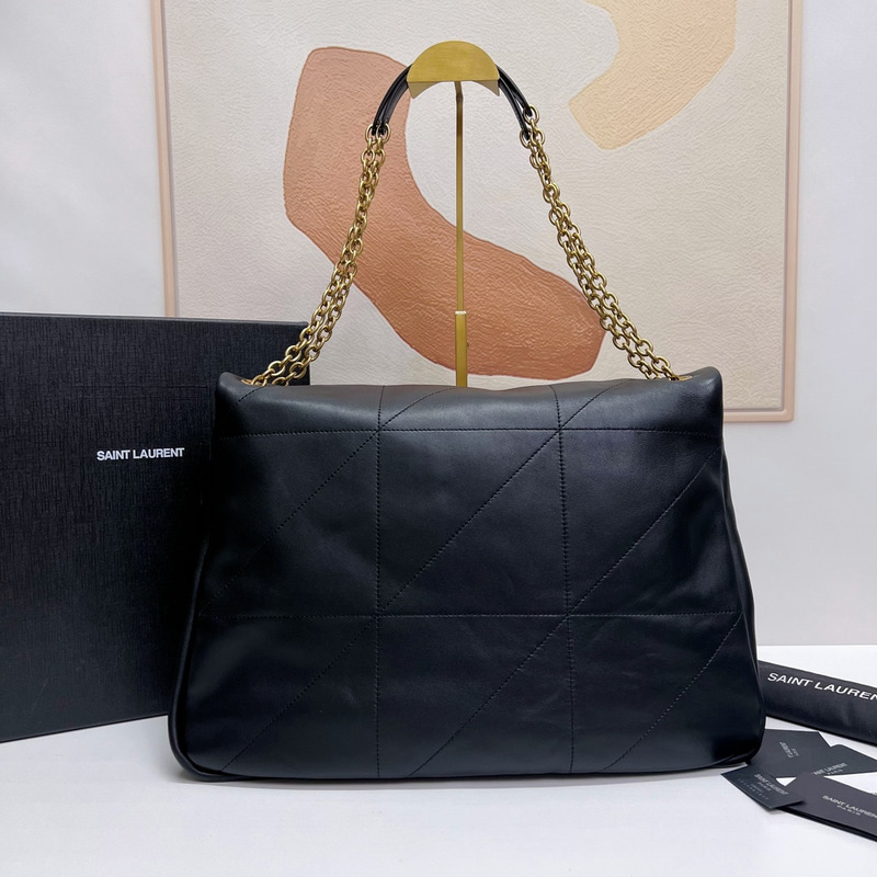 Saint Laurent Jamie 4.3 Patchwork Leather Tote In Nero Black