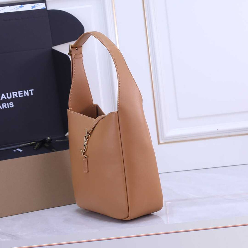 Saint Laurent Le 37 Leather Bucket Bag Caramel