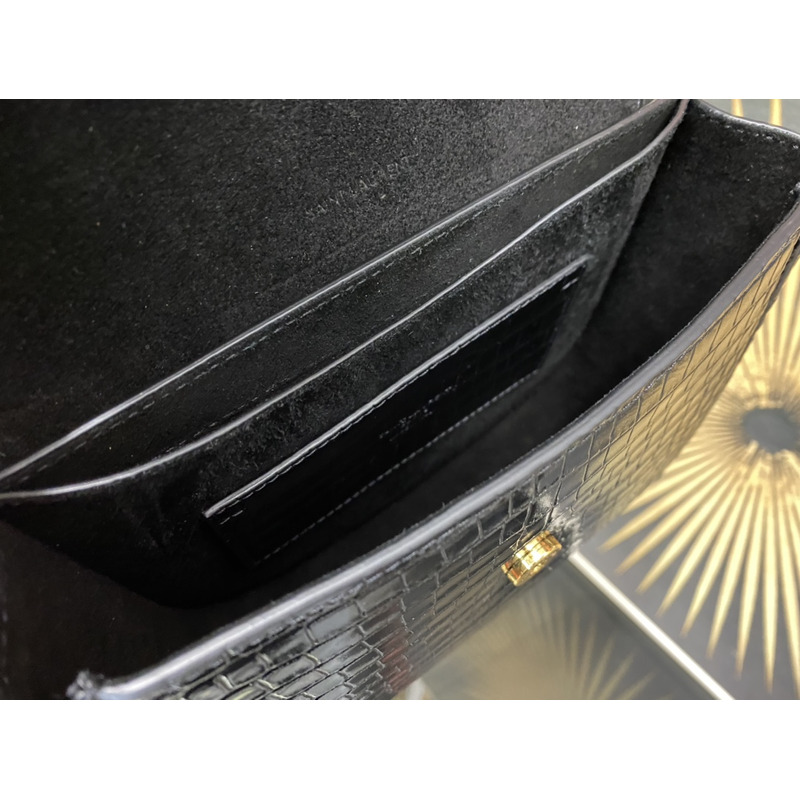 Saint Laurent Kaia Small Shoulder Bag In Patent Leather Black