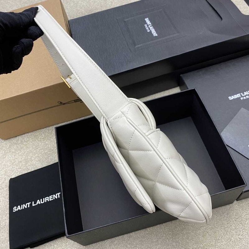 Saint Laurent Le 57 Shoulder Bag In Quilted Lambskin White